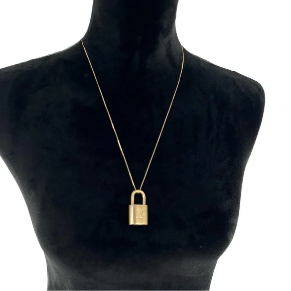 Authentic Louis Vuitton Brass Lock #317 No Key with After Market Box Chain 24” - Picture 8 of 15